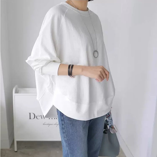 Damen Oversize-Sweatshirt mit Raglanärmeln, abgerundetem Saum und Seitenschlitzen Shop Nory