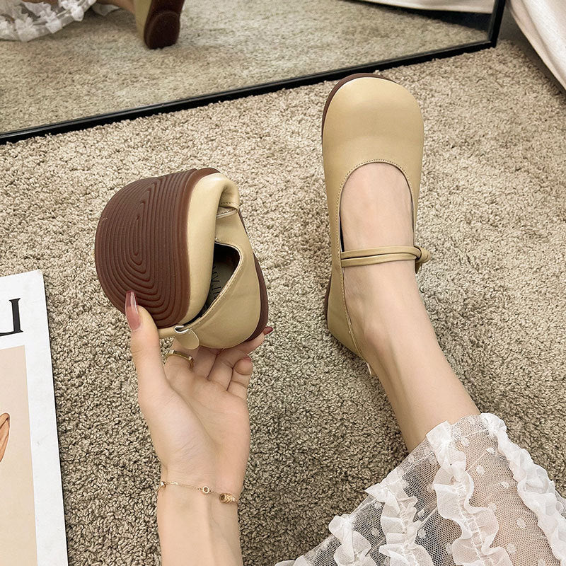 Damen Bequeme und elegante Ballerinas mit verstellbarem Riemen und weicher Innensohle
