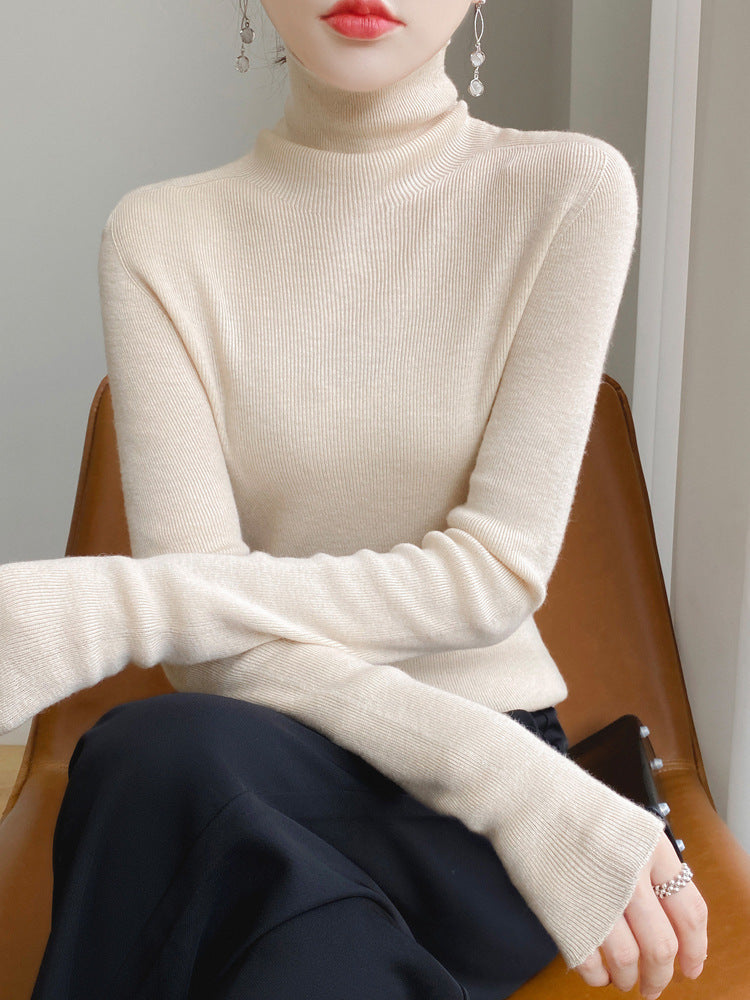 Damen Schmaler Rollkragen-Feinstrickpullover mit elastischer Rippenstruktur und minimalistischer Silhouette Shop Nory