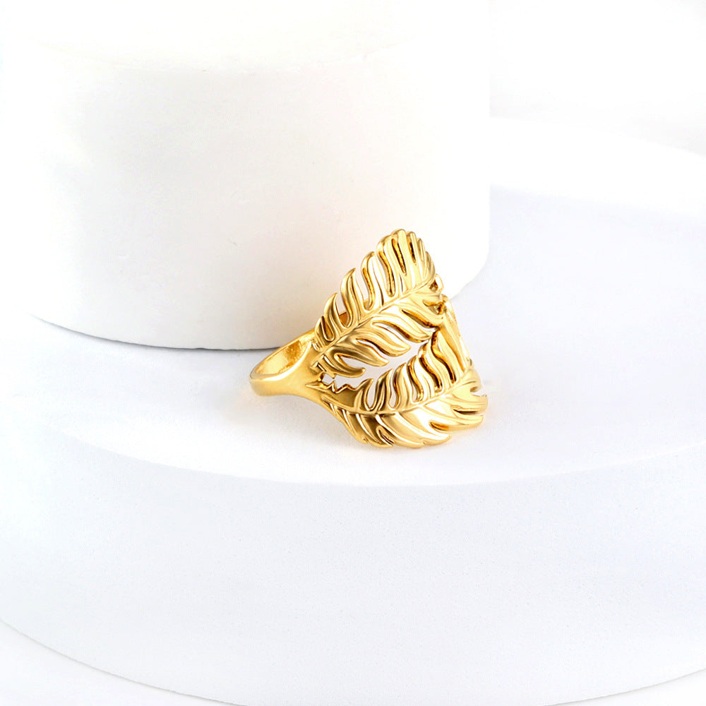 Damen Ring mit pflanzeninspiriertem Design und einstellbarer Größe Shop Nory