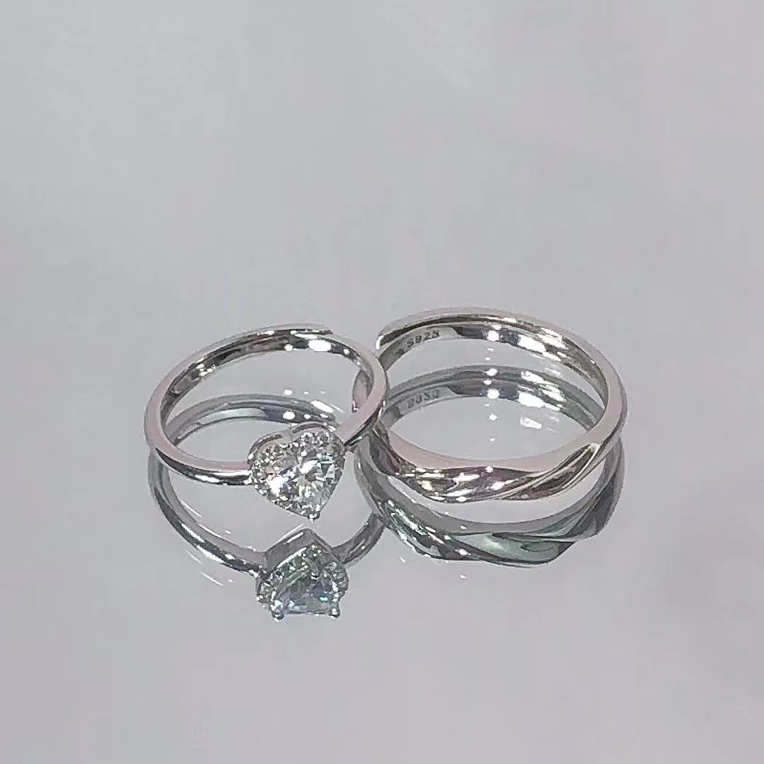 Damen Ring-Set mit kunstvollem Herz-Design und funkelnden Zirkonia Shop Nory