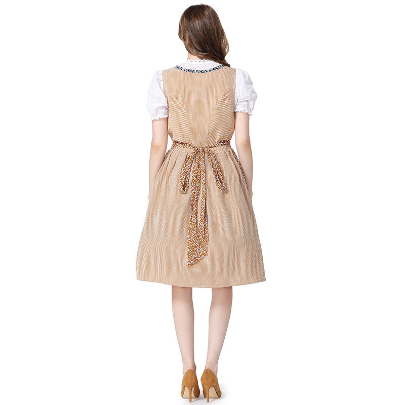 Damen nan traditionelles Oktoberfest Dirndlkleid mit Spitzenbluse, verstellbarer Korsettschnürung und geblümter Schürze Shop Nory