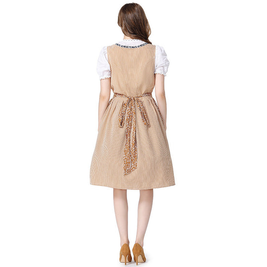 Damen nan traditionelles Oktoberfest Dirndlkleid mit Spitzenbluse, verstellbarer Korsettschnürung und geblümter Schürze Shop Nory