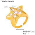 Damen sternförmiger Ring aus Titan mit Zirkonen Shop Nory