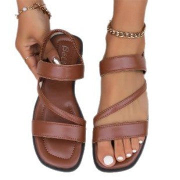 Damen Komfortable Riemchen-Sandalen mit gepolsterter Fußbettgestaltung