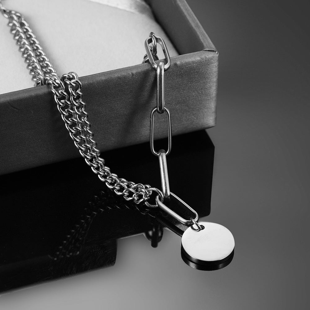 Damen Armband mit doppelter Kettenstruktur und gravierbarem Anhänger Shop Nory