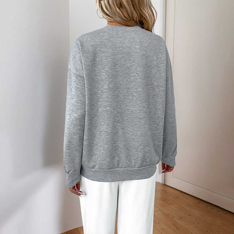 Damen Sweatshirt mit Pailletten-V‑Einsatz und oversized Schnitt Shop Nory