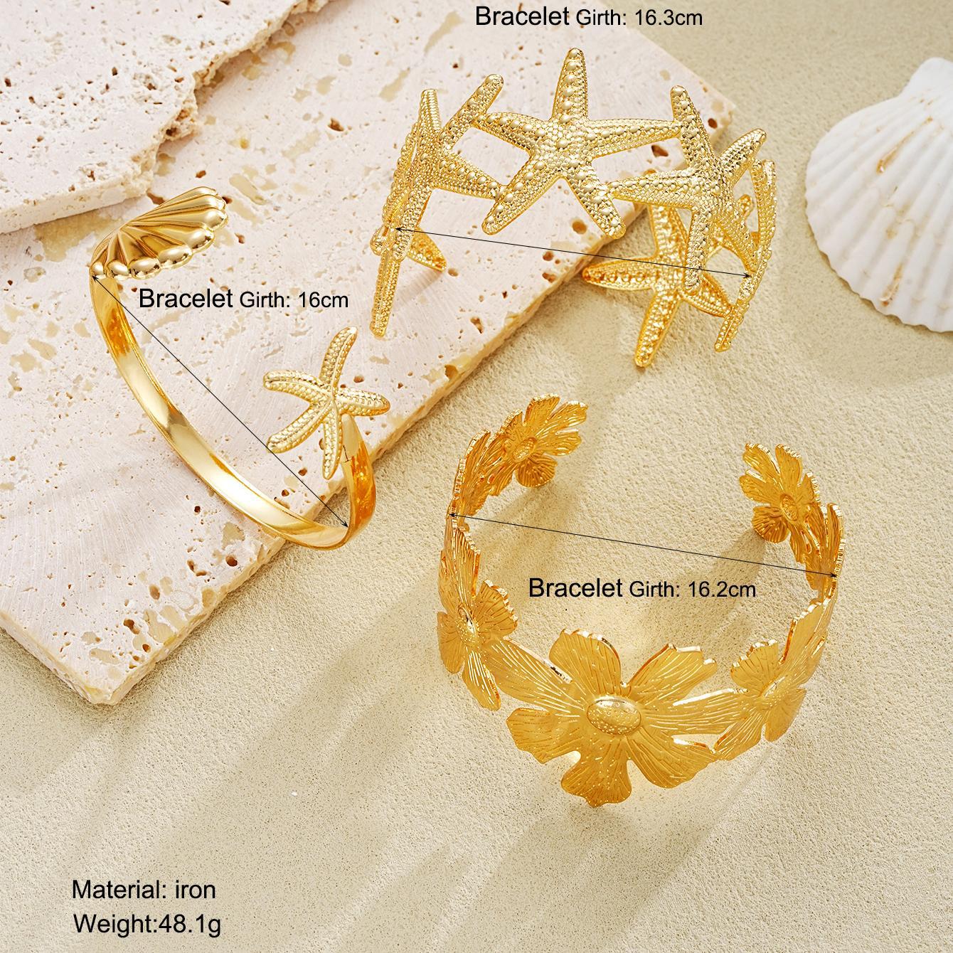 Damen Schmuckarmband-Set mit maritimen Stern- und Blütenmotiven Shop Nory