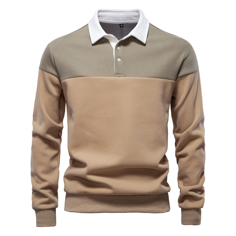 Herren Langarm Poloshirt mit modernen Farbapplikationen und hochwertigem Stoff
