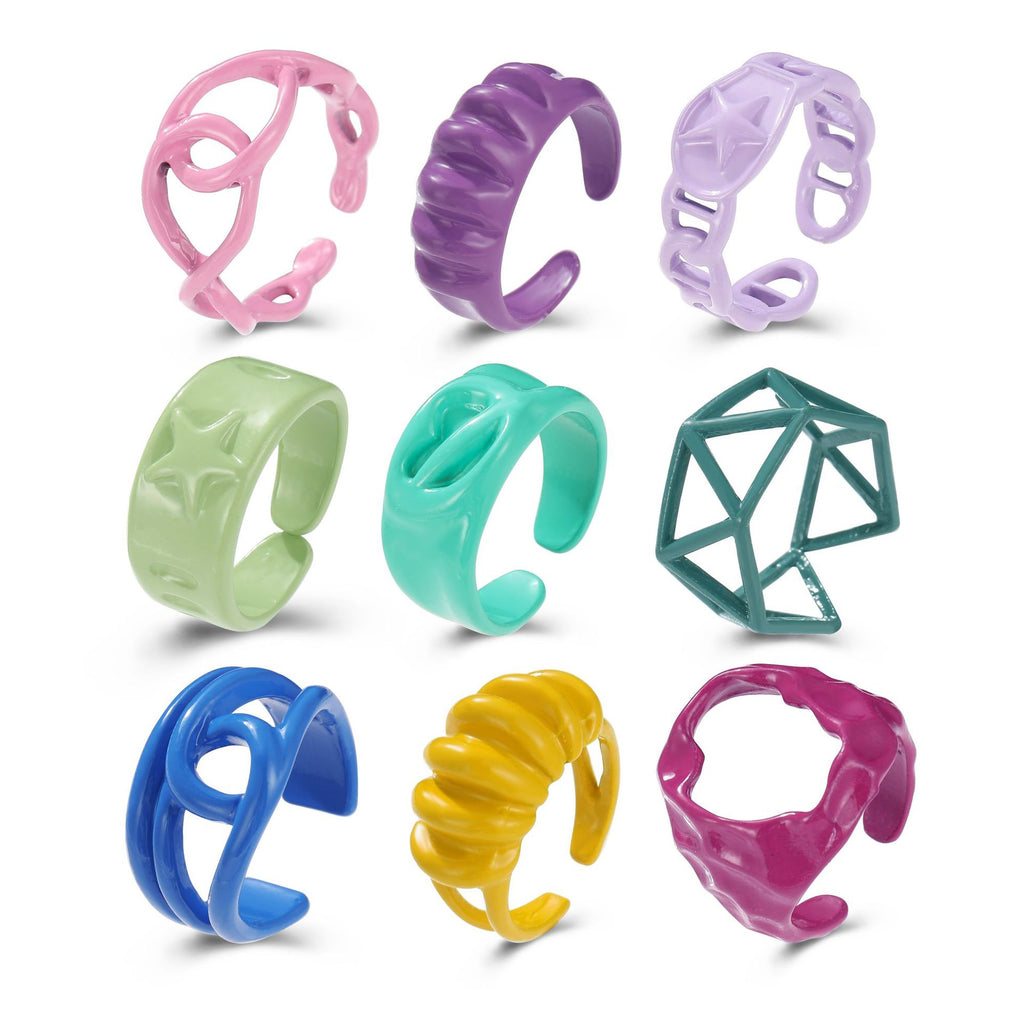 Damen Modischer Offener Fingerring aus hochwertigem Kunststoff Shop Nory