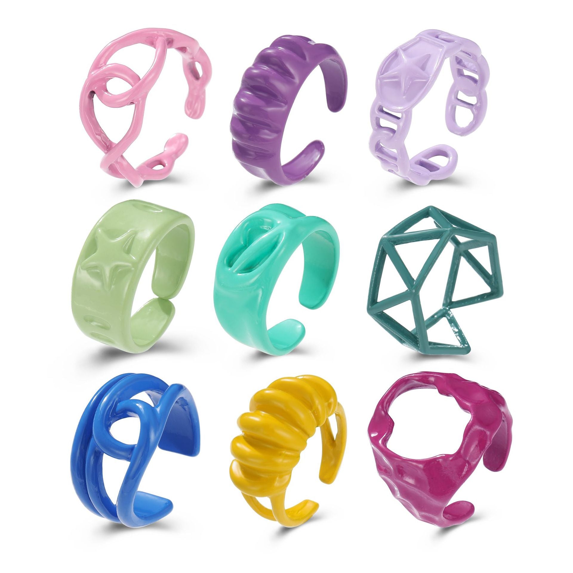 Damen Modischer Offener Fingerring aus hochwertigem Kunststoff Shop Nory