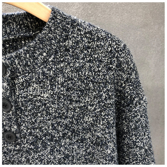 Herren Komfortabler Rippstrick-Halbknopfpullover mit Rundhalsausschnitt und legerer Passform Shop Nory