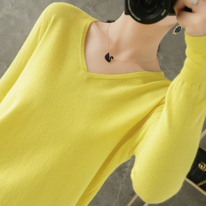 Damen leichter V-Ausschnitt Kaschmir-Look Feinstrickpullover Shop Nory