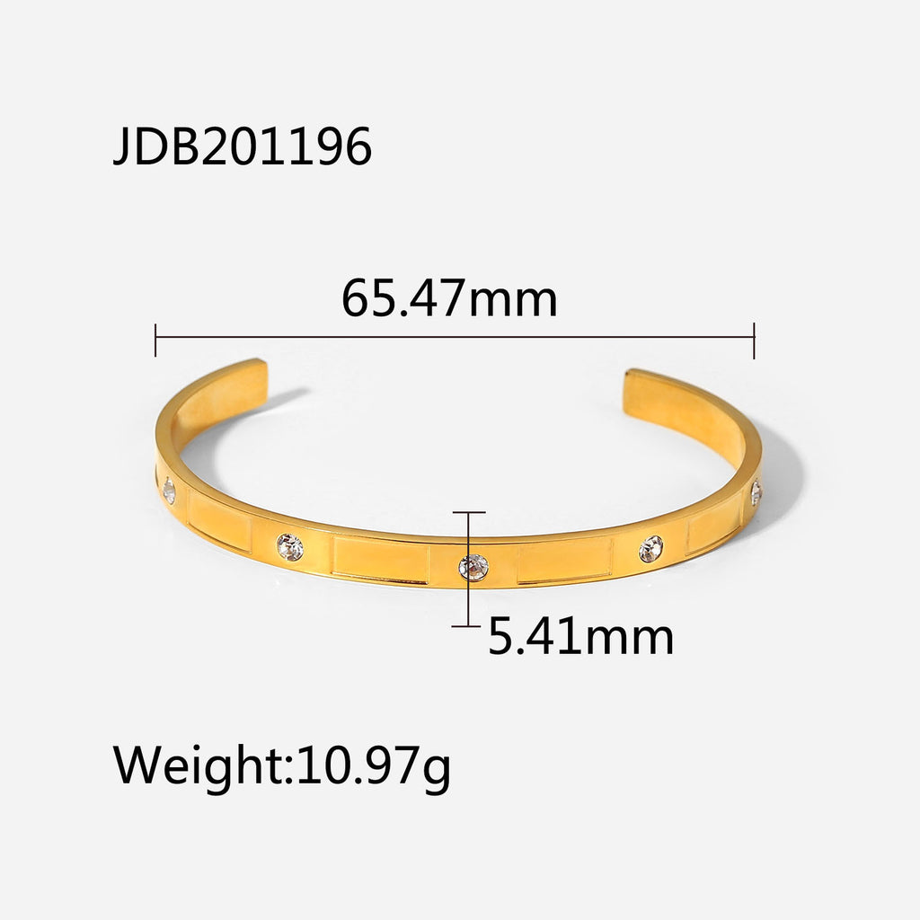 Damen Armreif mit elegantem Zirkonia-Besatz aus hochwertigem Edelstahl Shop Nory