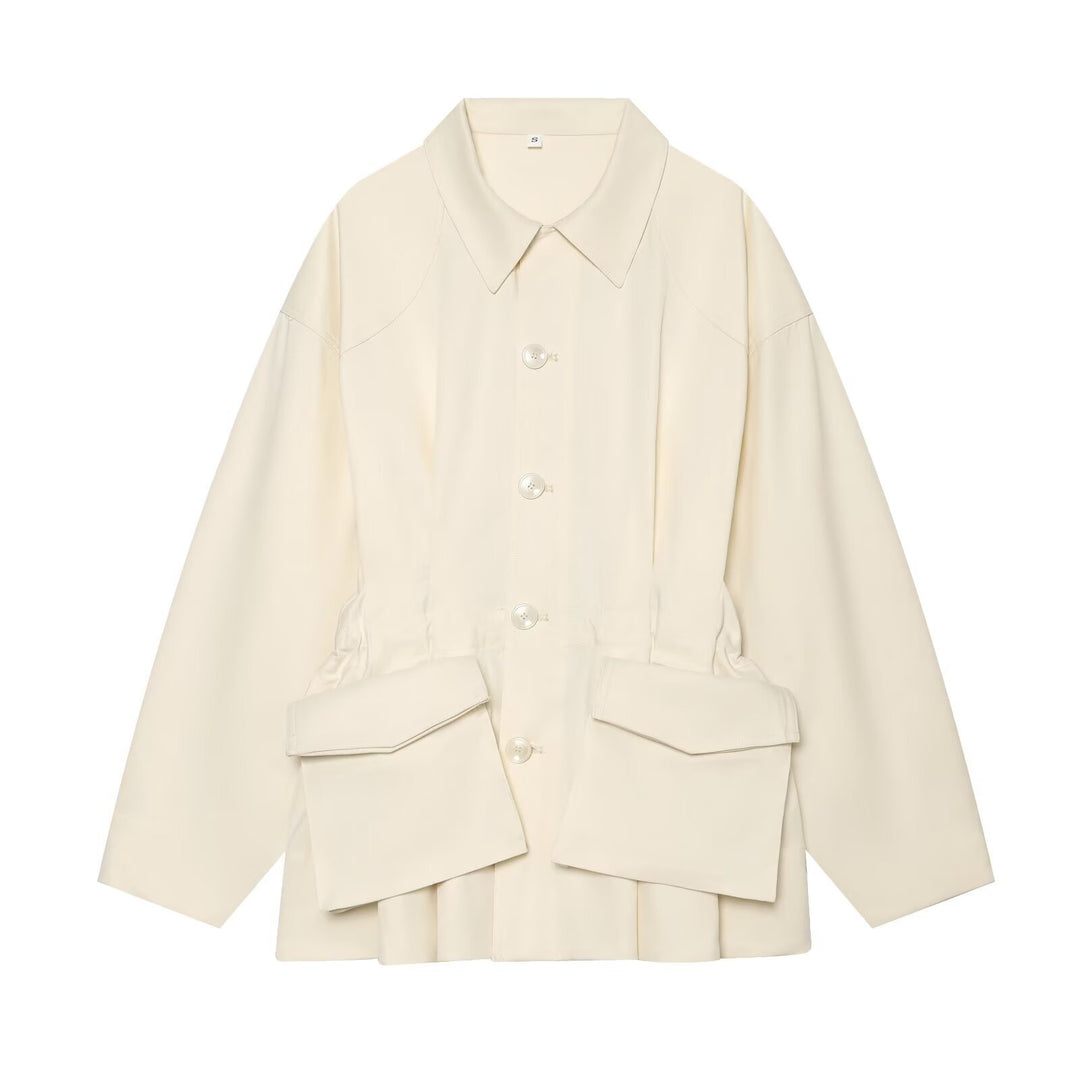 Damen Oversize-Boxy-Übergangsjacke mit großen Pattentaschen und Tunnelzug Shop Nory