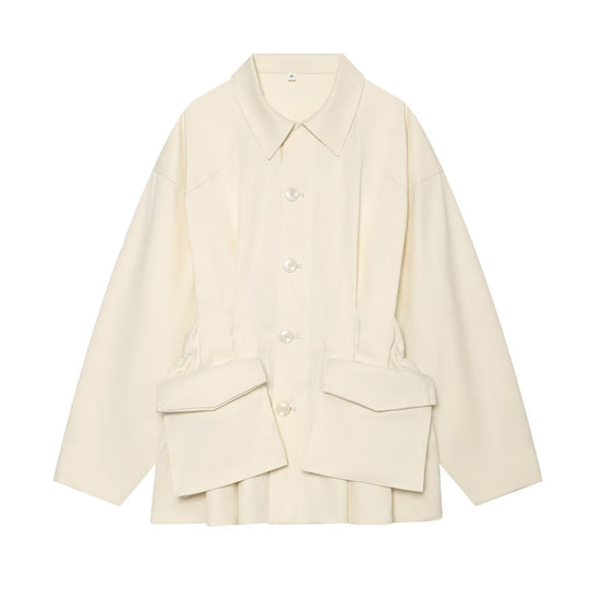 Damen Oversize-Boxy-Übergangsjacke mit großen Pattentaschen und Tunnelzug Shop Nory