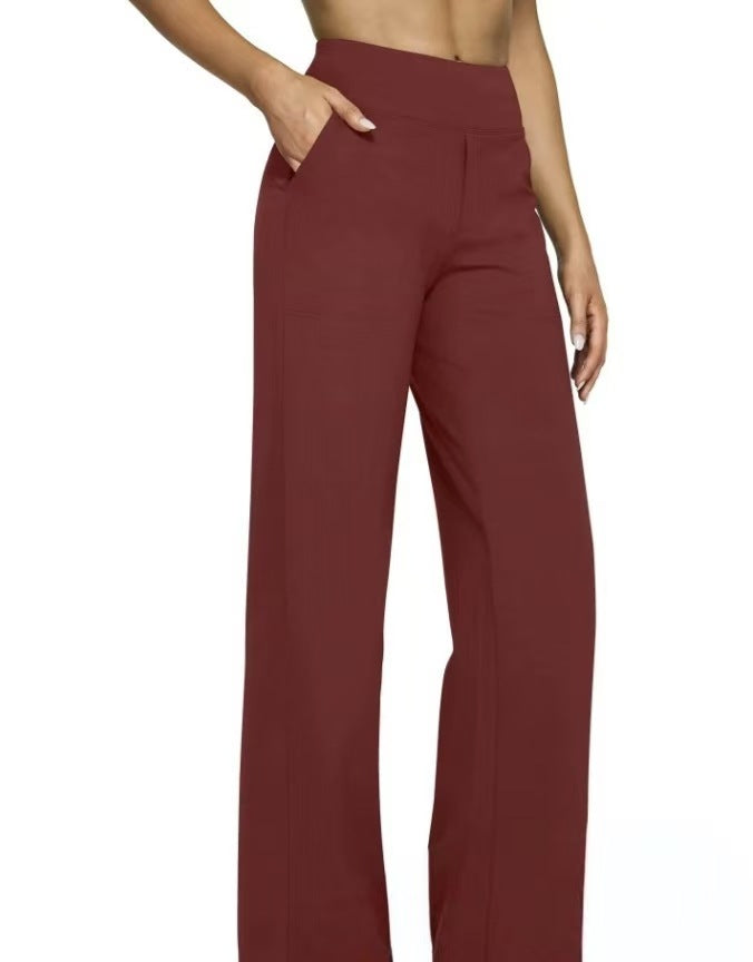 Damen Weit geschnittene Komfort-Hose mit elastischem Bund und praktischen Taschen