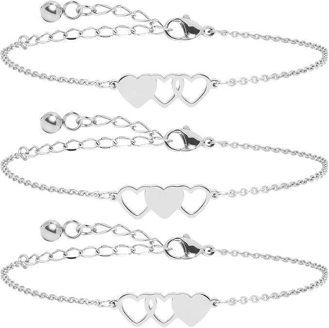 Damen Fußkettchen mit verspielten Herzmotiven und filigraner Kettenstruktur Shop Nory