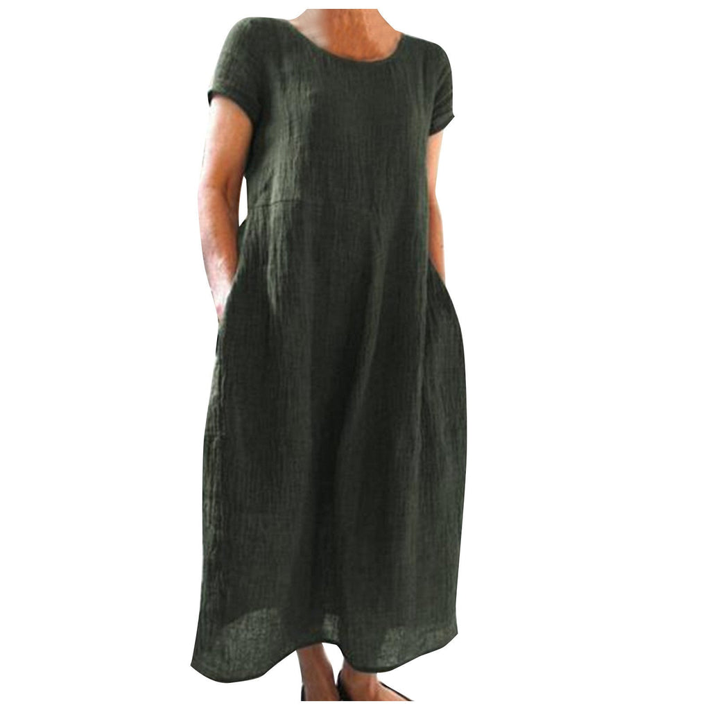 Damen Langarm Sommerkleid Shopnory