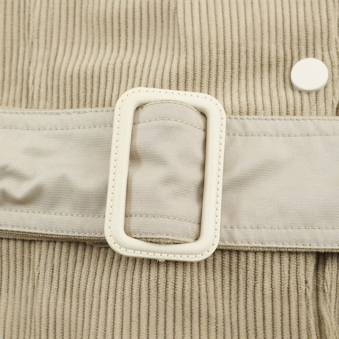 Damen Feincord-Jacke mit Taillengürtel und asymmetrischer Druckknopfleiste Shop Nory