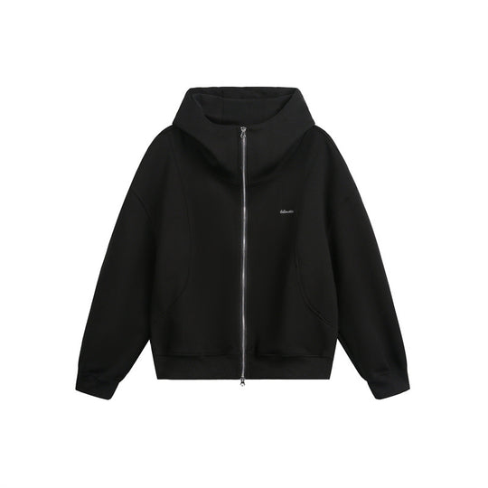 Damen Locker geschnittene Reißverschluss-Hoodie mit hohem Funnelkragen und Zwei-Wege-Funktion Shop Nory