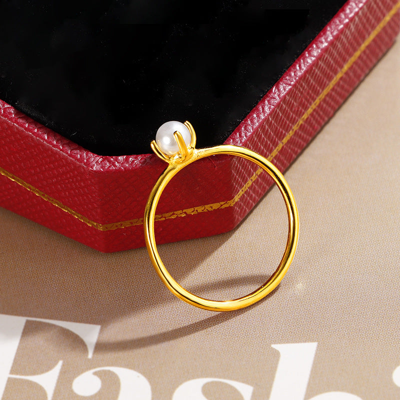 Damen minimalistischer Ring mit elegantem Perlen-Detail Shop Nory