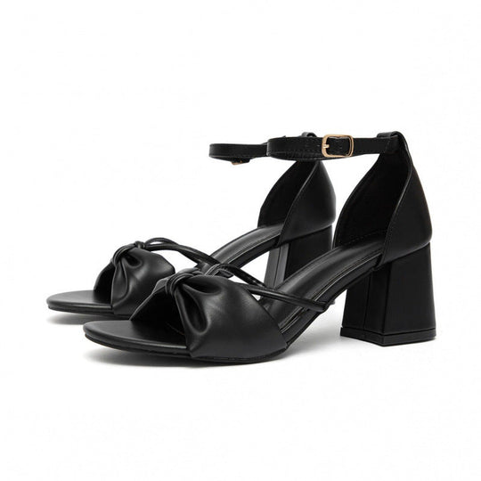 Damen Elegante Riemchen-Sandalen mit Schleifen-Detail und robustem Absatz Shopnory