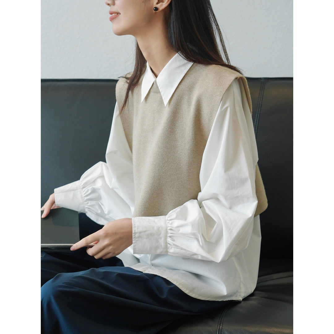Damen Ärmellose Strickweste mit kastig-weiter Silhouette und U-Boot-Ausschnitt Shop Nory
