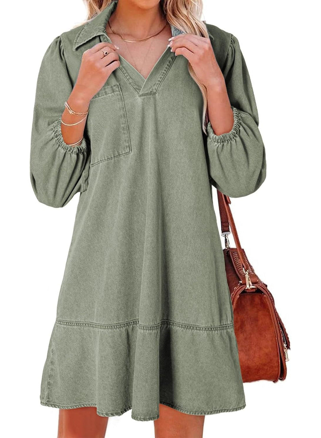 Damen Denim Kleid im lässigen Schnitt Shopnory