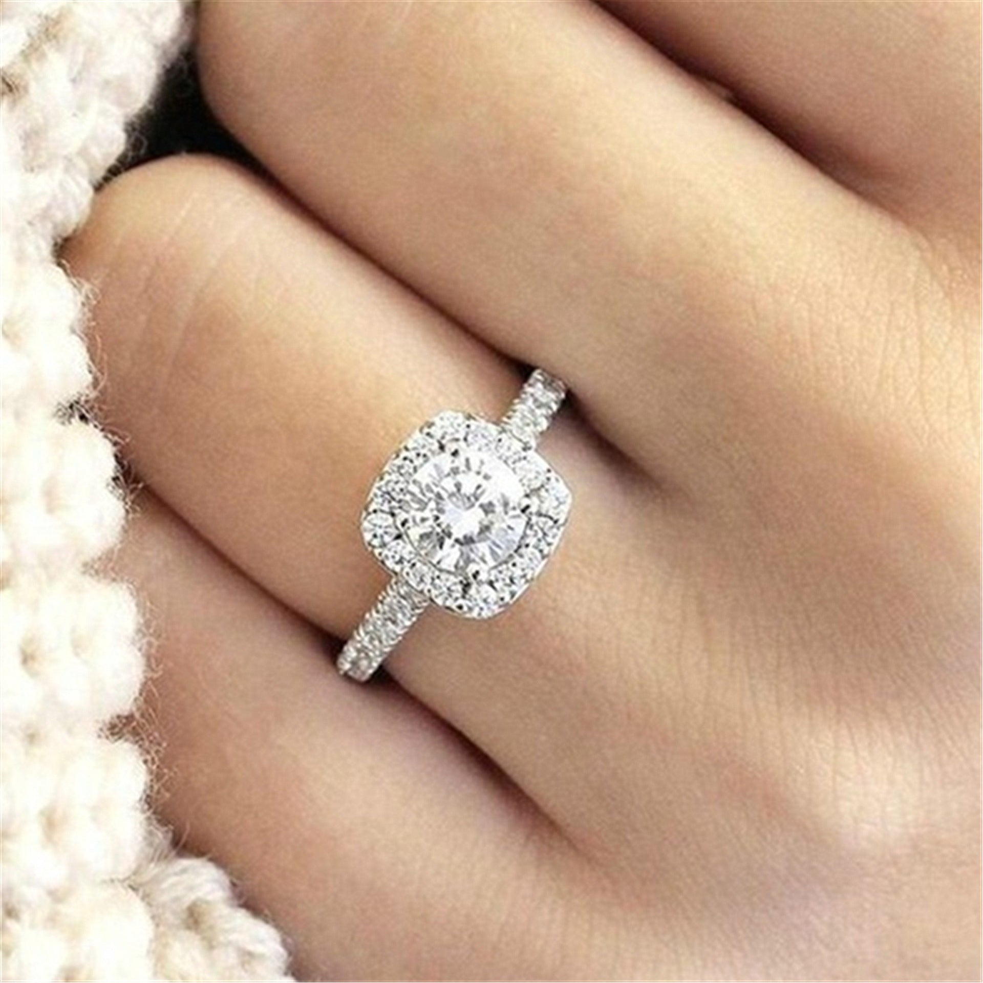 Damen Hochzeitsschmuckring mit filigranem Zirkonia-Besatz Shop Nory