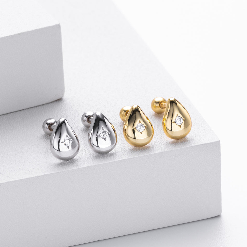 Damen Ohrringe mit tropfenförmigem Design und funkelndem Zirkon Shop Nory