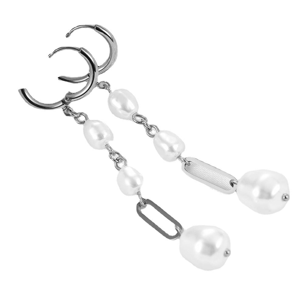Damen Ohrringe mit eleganten Perlen und modernen Akzenten Shop Nory