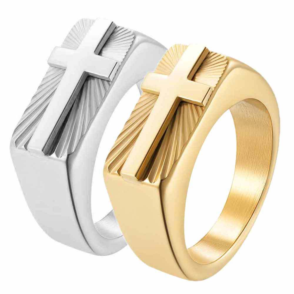 Herren Ring mit kunstvollem Kreuzdesign Shop Nory