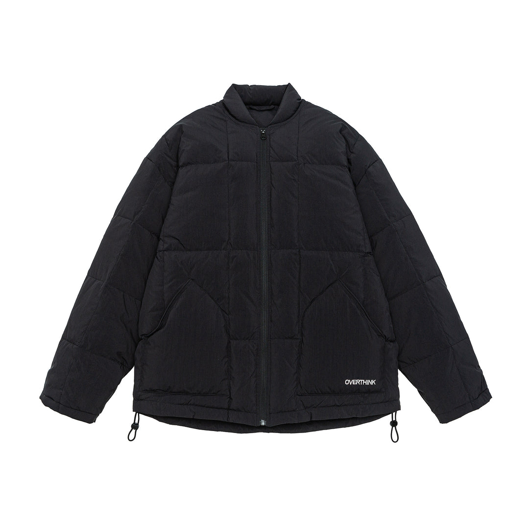 Herren Boxy gesteppte Isolationsjacke mit Stehkragen, Kordelzug und Logo-Applikation Shop Nory