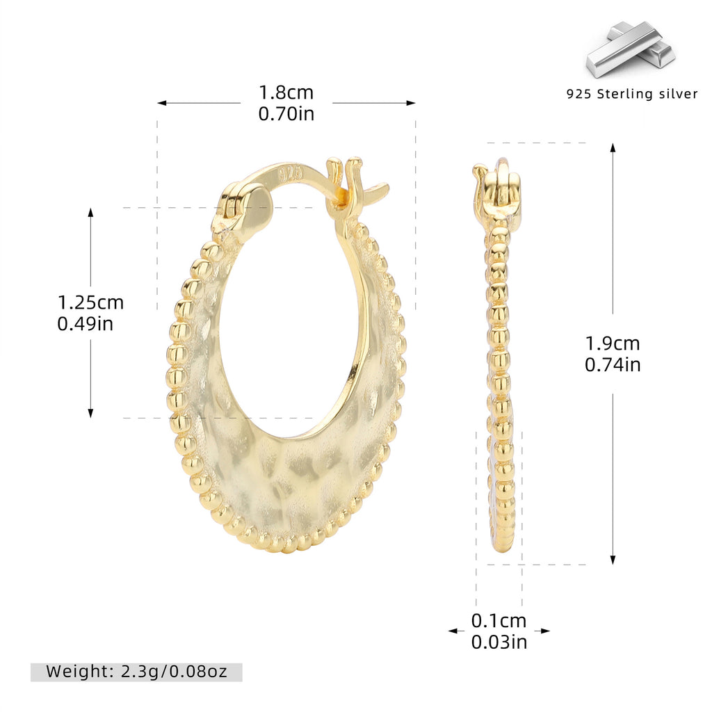 Damen Creolen mit elegantem Strukturdesign aus hochwertigem 925 Sterlingsilber Shop Nory