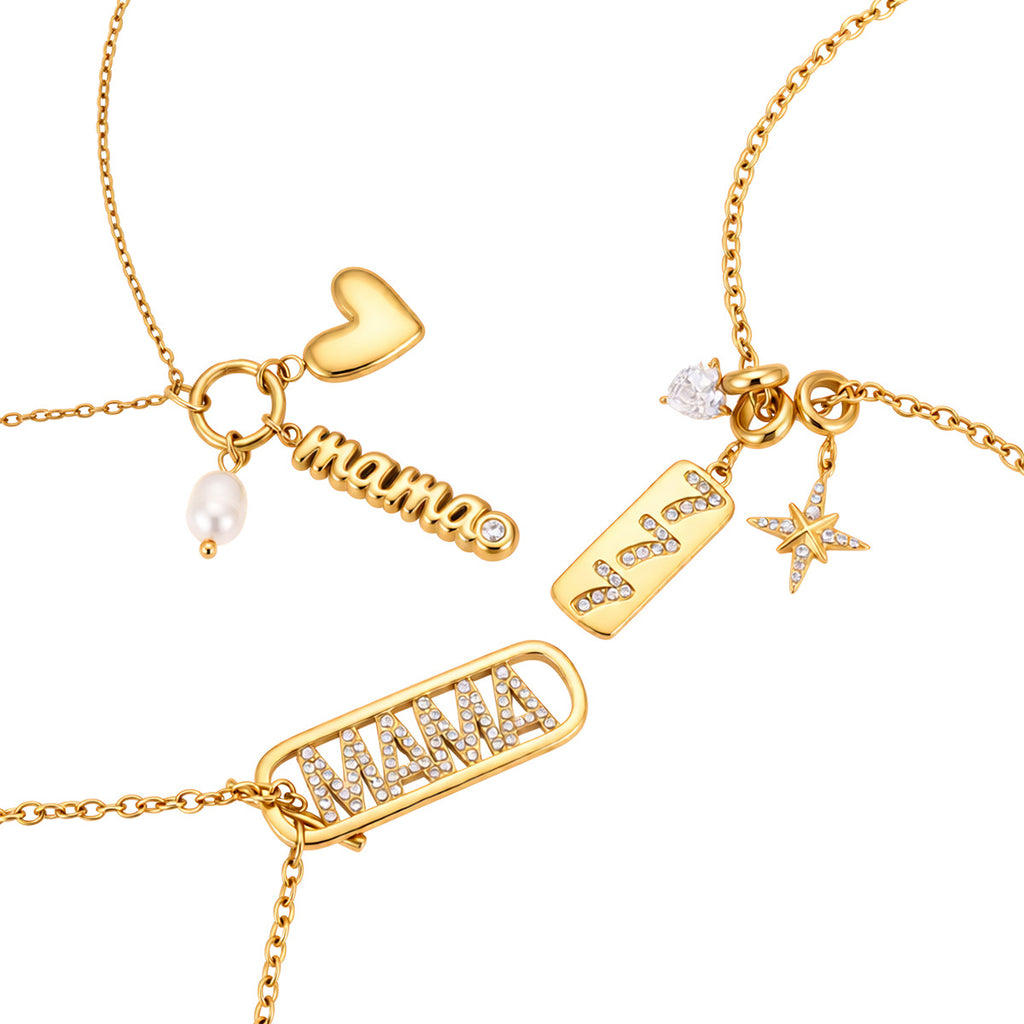 Damen Halskette mit mehrlagigem, funkelndem Anhänger und wasserdichtem Design Shop Nory