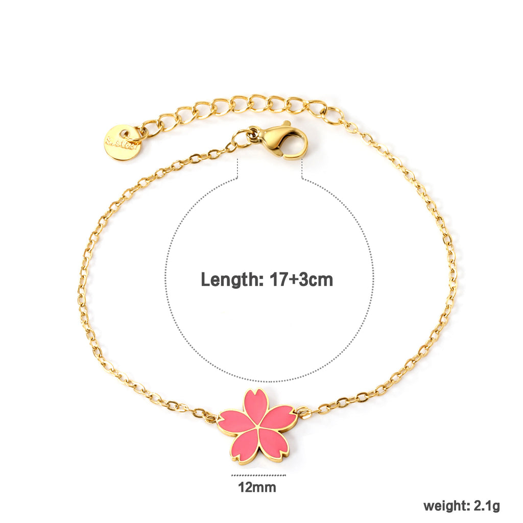 Damen elegante Armkette mit floralen Anhänger Shop Nory