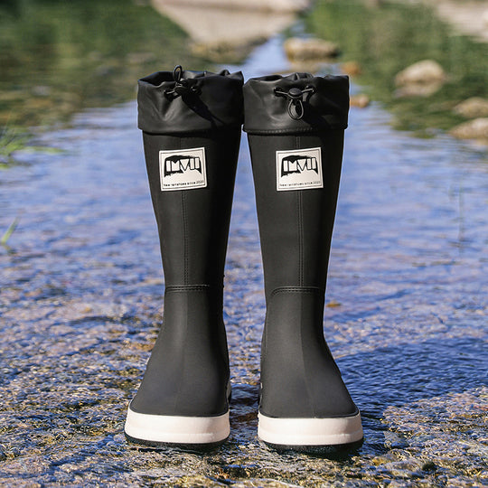 Damen kniehohe wasserdichte Gummistiefel mit verstellbarem Kordelabschluss Shop Nory