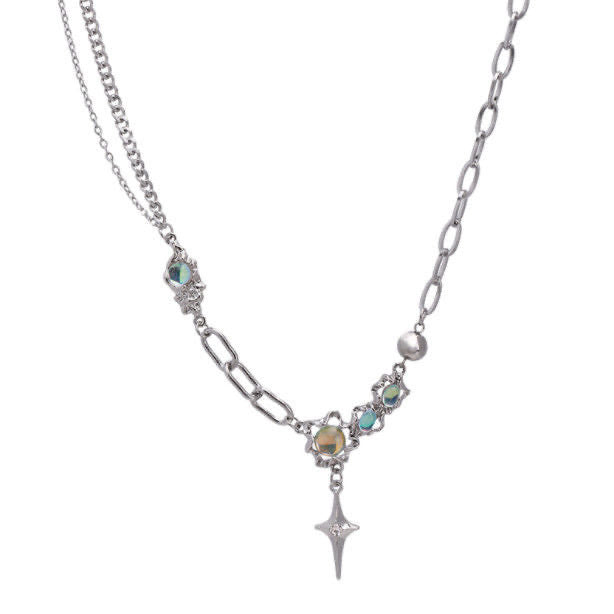 Damen Halskette mit funkelndem Kristall-Design Shop Nory