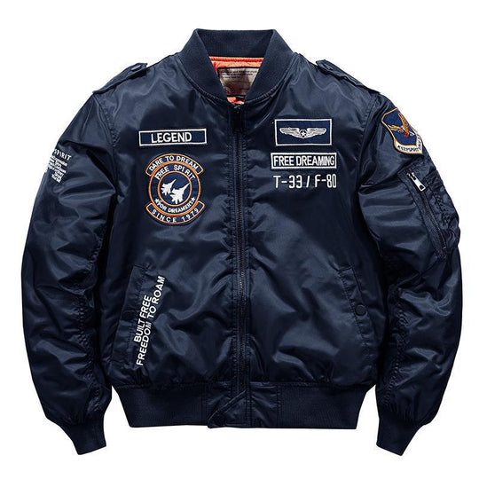 Herren Aviator-Bomberjacke im Military-Look mit gestepptem Thermofutter und Schulterpatches Shop Nory