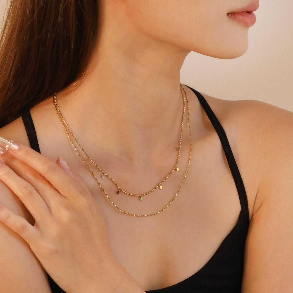 Damen Halskette mit funkelnden Kristallen und edlem Goldüberzug Shop Nory