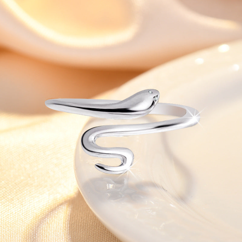 Damen Offener Ring mit eleganten Schlangenmotiven Shop Nory