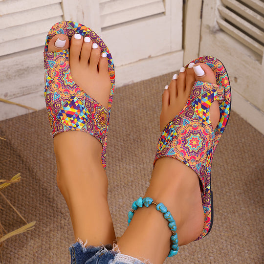 Damen Boho-Zehentrenner Sandalen mit ergonomischem Fußbett Shop Nory