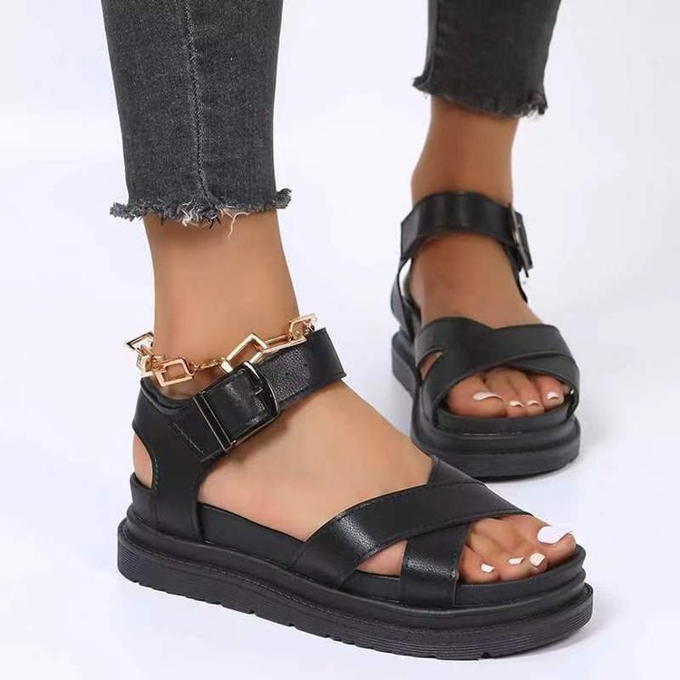 Damen modische Sandalen mit verstellbaren Riemen und weich gepolsterter Sohle