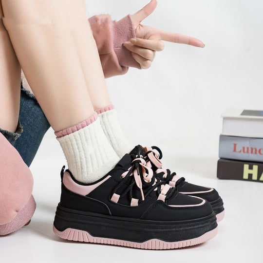 Damen Plateausneaker im Retro-Chunky-Look mit zweifarbiger EVA-Sohlenschichtung und gepolstertem Komfortkragen Shop Nory