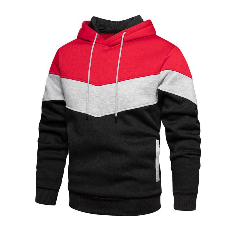 Herren Sportlicher Kapuzenpullover mit modernem Farbblockdesign und atmungsaktiven Eigenschaften