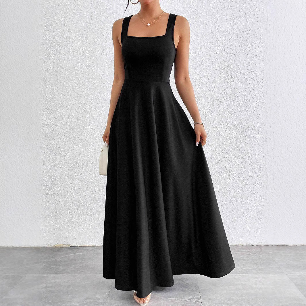 Elegantes Damen Maxikleid mit weichem Schnitt & quadratischem Ausschnitt