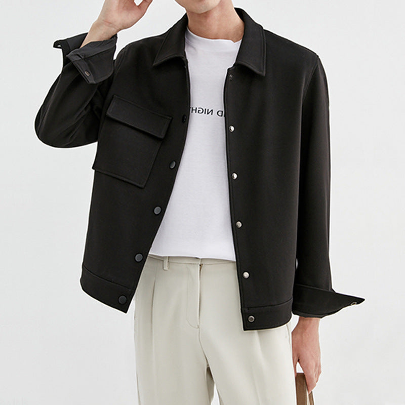 Herren Oversize-Utility-Jacke mit aufgesetzter Brusttasche und Druckknopfleiste Shop Nory