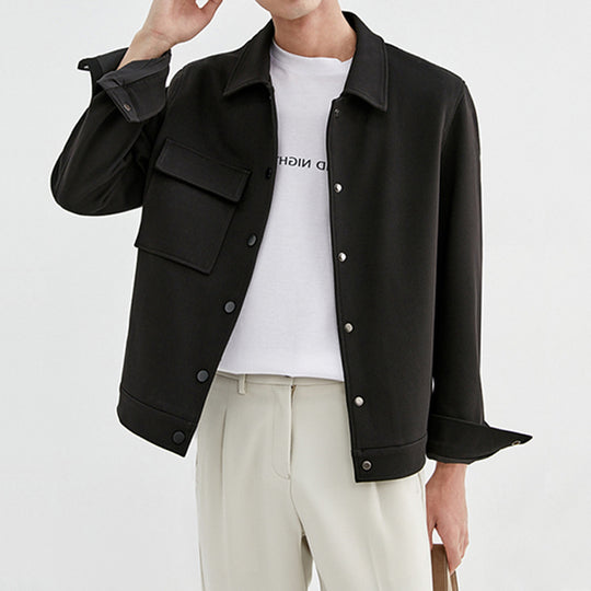 Herren Oversize-Utility-Jacke mit aufgesetzter Brusttasche und Druckknopfleiste Shop Nory