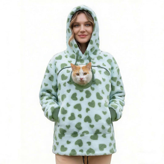 Damen Kapuzenpullover mit integrierter Katzenhöhle und extra weichem Fleece Shop Nory